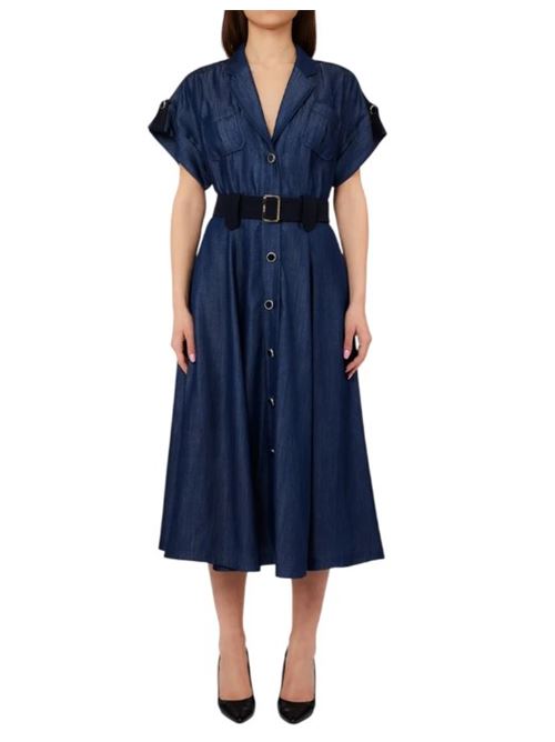 Abidi midi chemisier effetto denim Liu Jo | UA6315D0335.77000